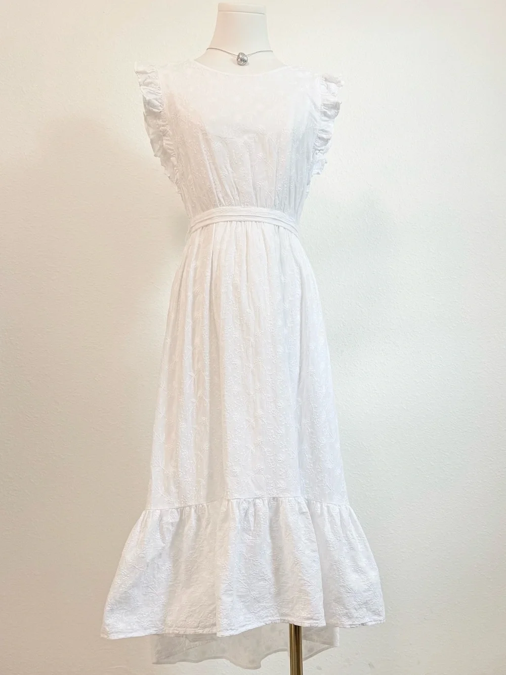 Lucky Brand Flutter Sleeve Tiered Midi Dress Cottagecore Boho Feminine - Picture 1 of 8